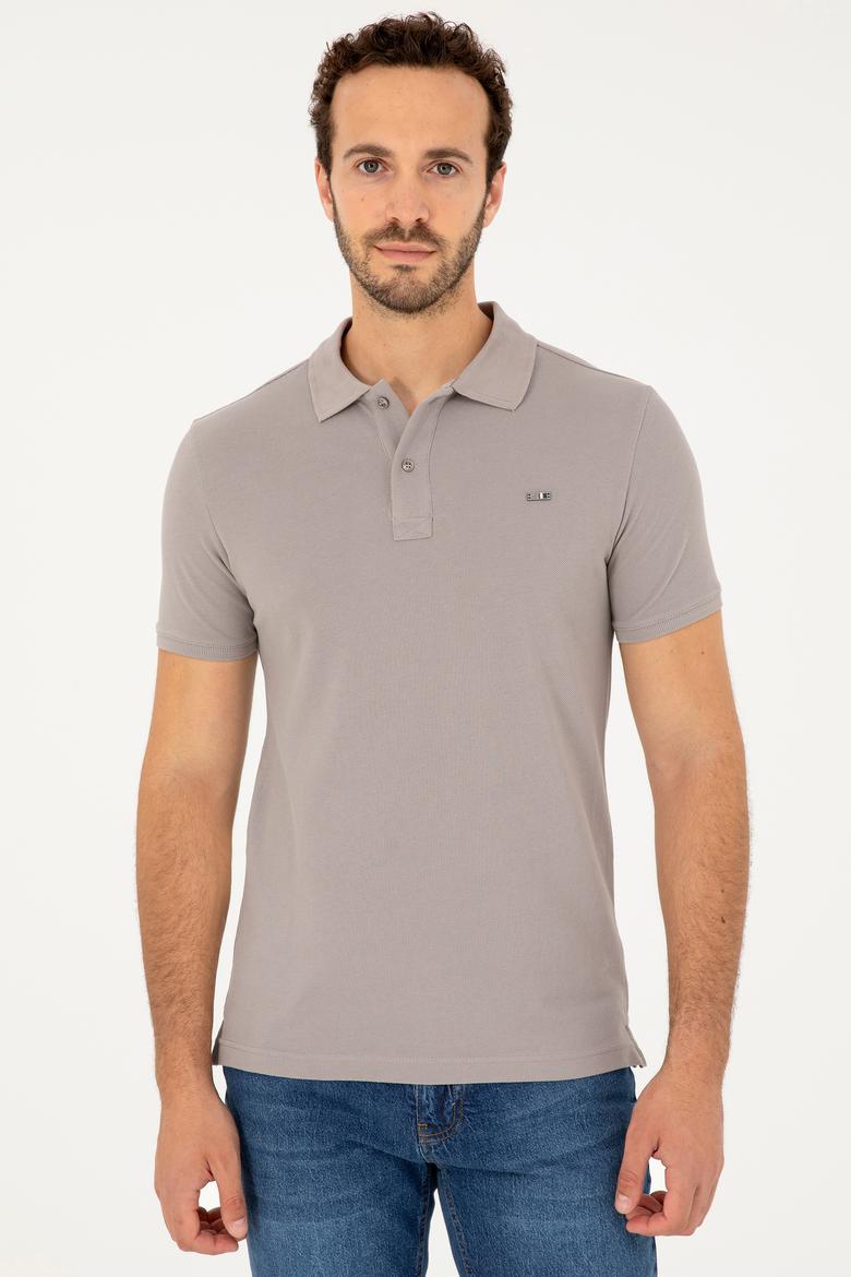 Erkek Koyu Gri Basic Tişört - 50279610066