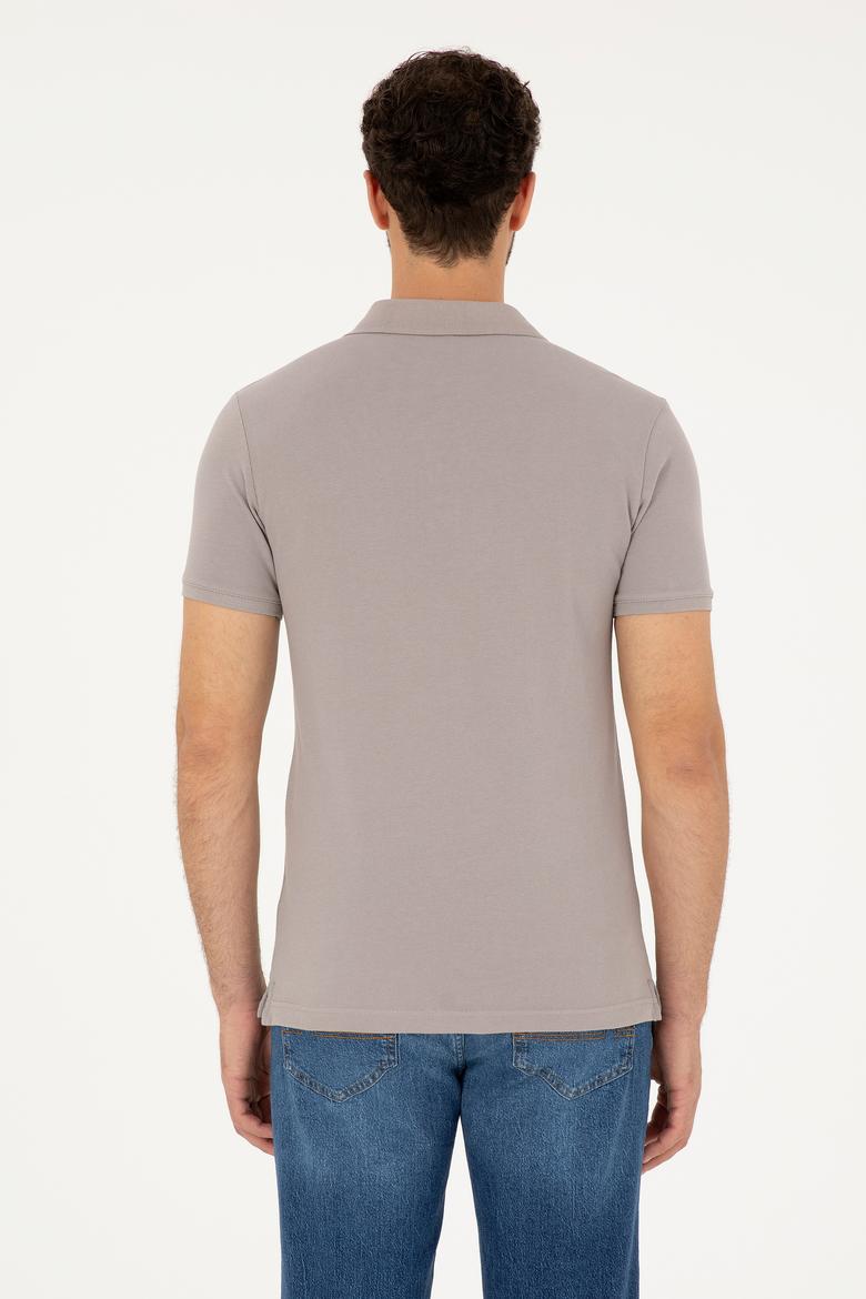 Erkek Koyu Gri Basic Tişört - 50279610066