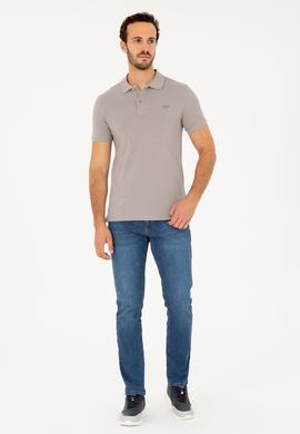 Erkek Koyu Gri Basic Tişört - 50279610066