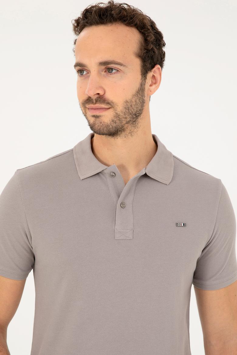 Erkek Koyu Gri Basic Tişört - 50279610066