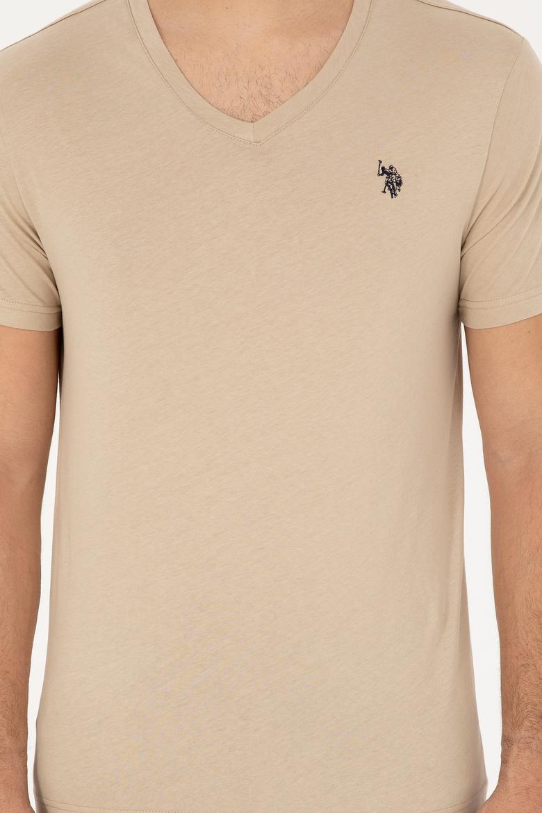 Erkek Açık Haki Basic Tişört - 50279574110