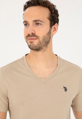 Erkek Açık Haki Basic Tişört - 50279574110