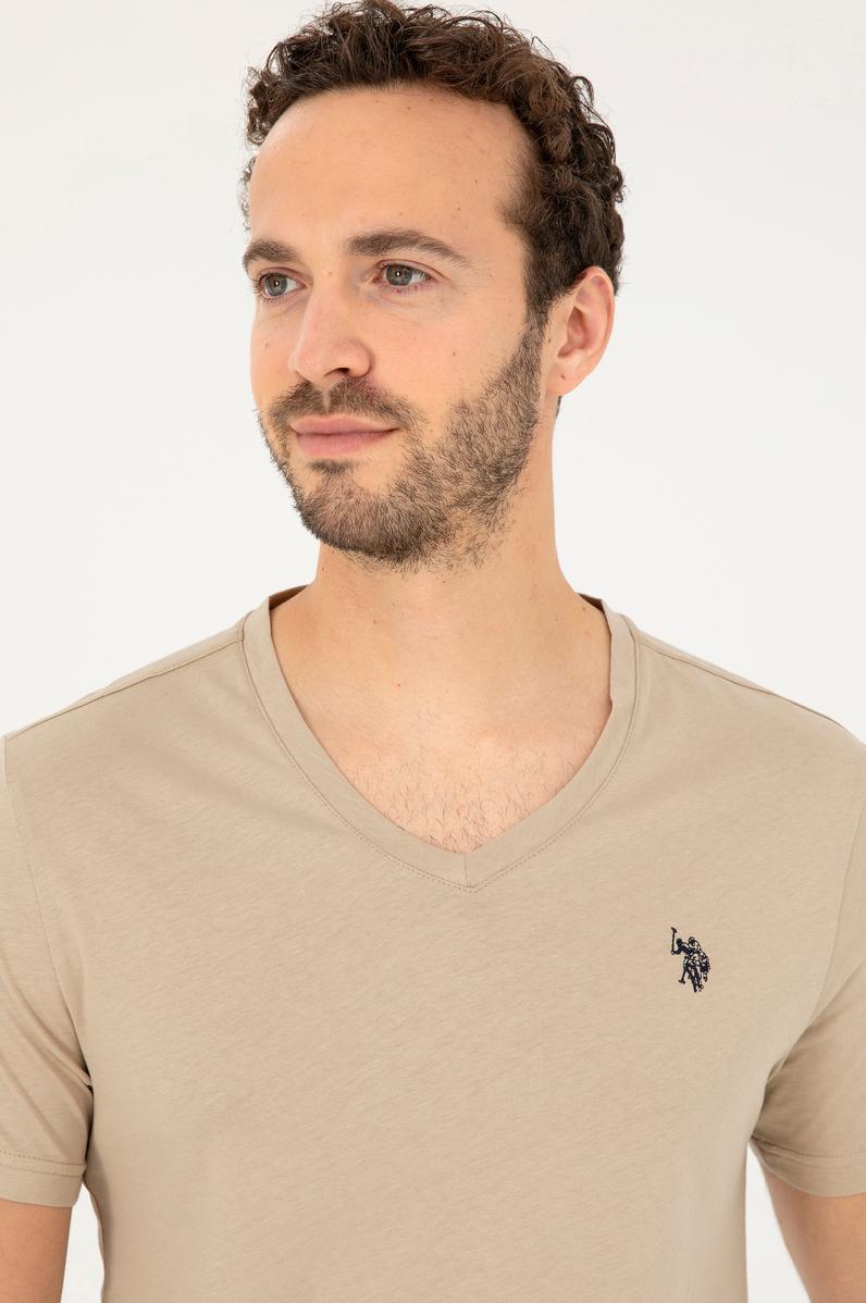 Erkek Açık Haki Basic Tişört