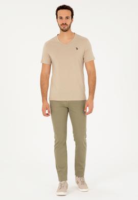 Erkek Açık Haki Basic Tişört - 50279574110