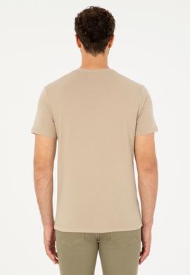 Erkek Açık Haki Basic Tişört - 50279574110