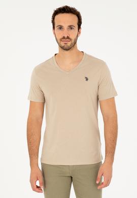 Erkek Açık Haki Basic Tişört - 50279574110