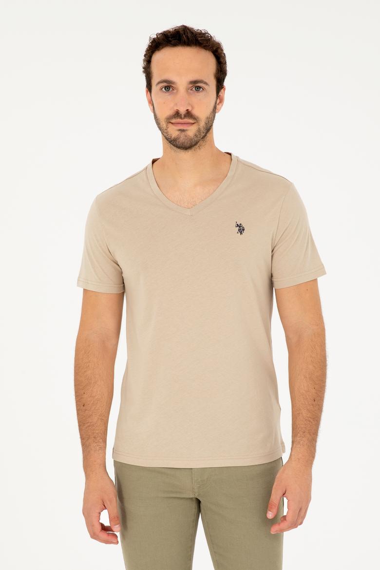 Erkek Açık Haki Basic Tişört