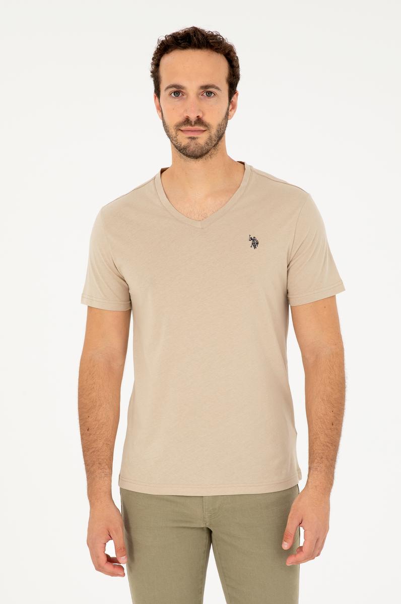 Erkek Açık Haki Basic Tişört