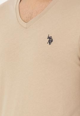 Erkek Açık Haki Basic Tişört - 50279574110