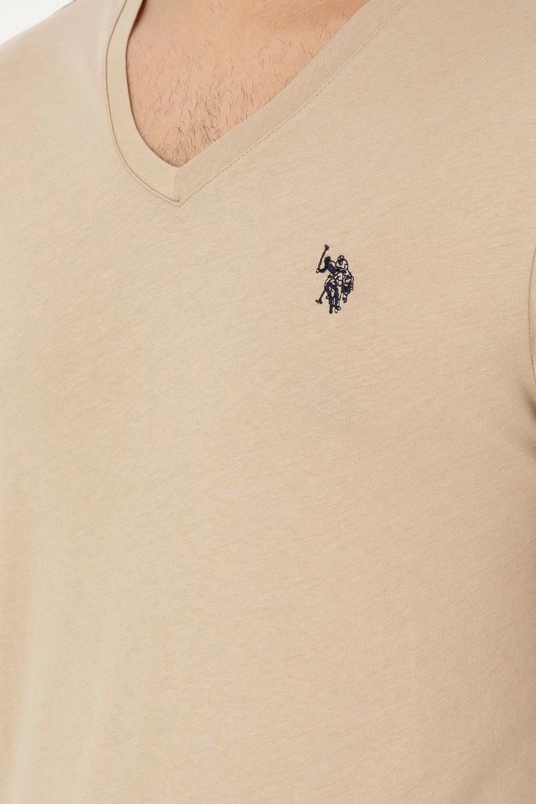 Erkek Açık Haki Basic Tişört - 50279574110