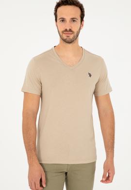 Erkek Açık Haki Basic Tişört - 50279574110