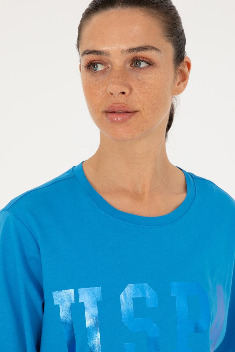 Kadın Saks Basic Tişört - 50280020027