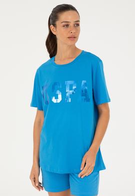 Kadın Saks Basic Tişört - 50280020027