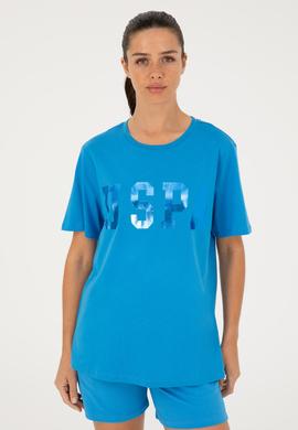 Kadın Saks Basic Tişört - 50280020027