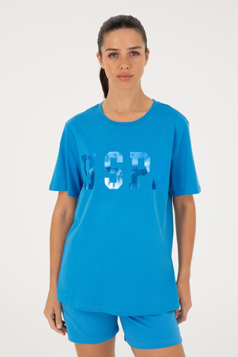 Kadın Saks Basic Tişört - 50280020027