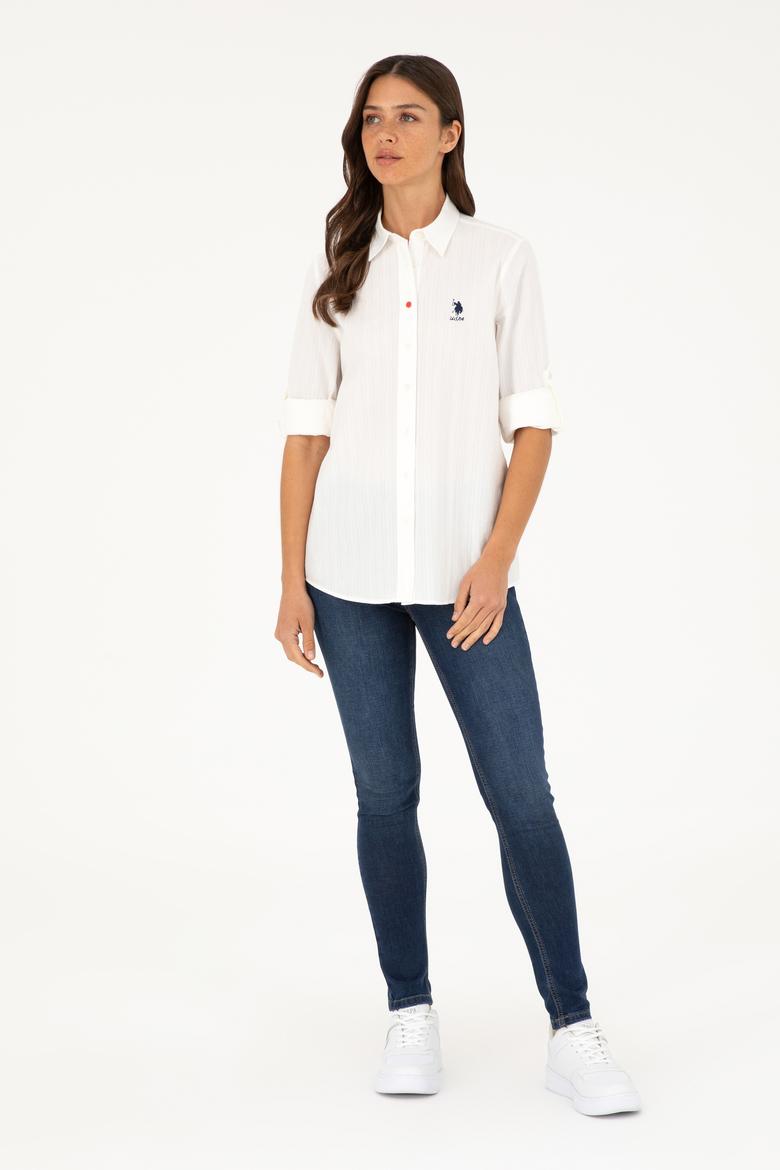 Kadın Beyaz Uzun Kollu Gömlek - 50283427003