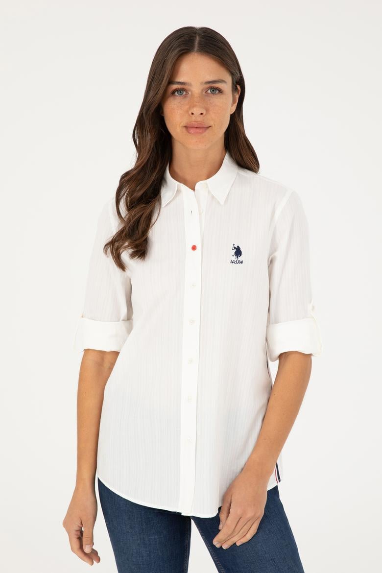 Kadın Beyaz Uzun Kollu Gömlek - 50283427003