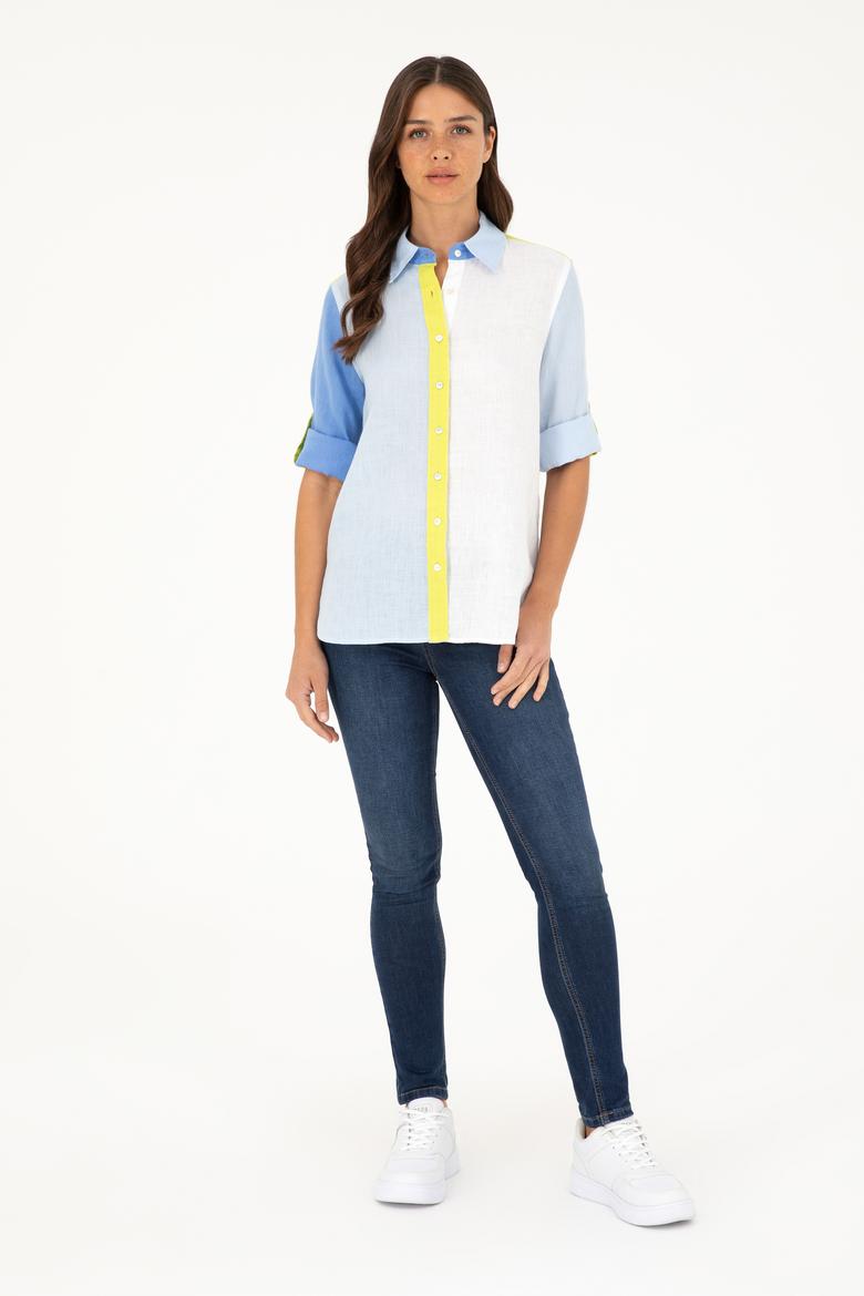 Kadın Açık Mavi Uzun Kollu Gömlek - 50283567005