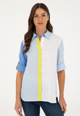 Kadın Açık Mavi Uzun Kollu Gömlek - 50283567005