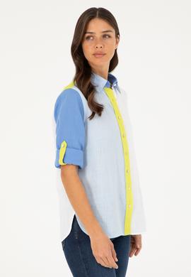 Kadın Açık Mavi Uzun Kollu Gömlek - 50283567005