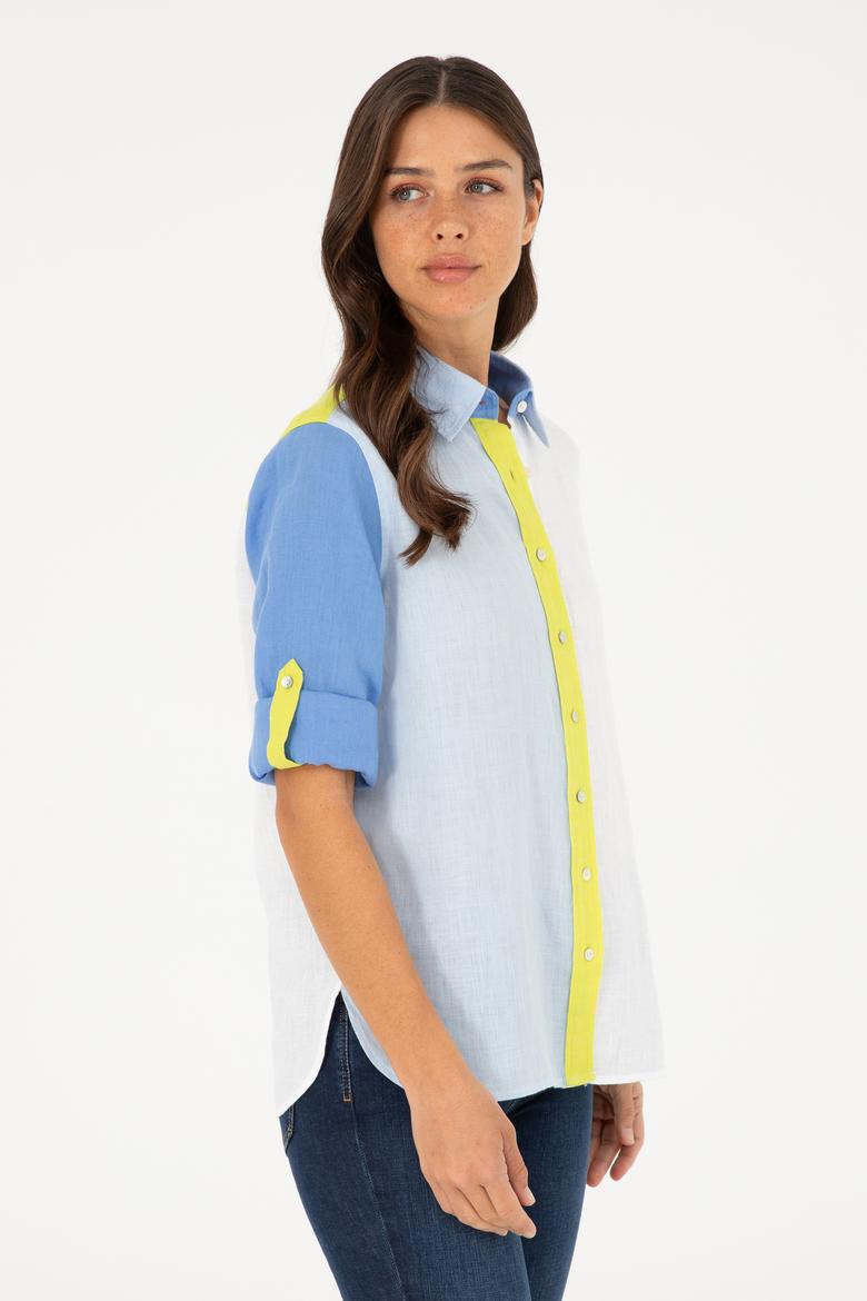 Kadın Açık Mavi Uzun Kollu Gömlek