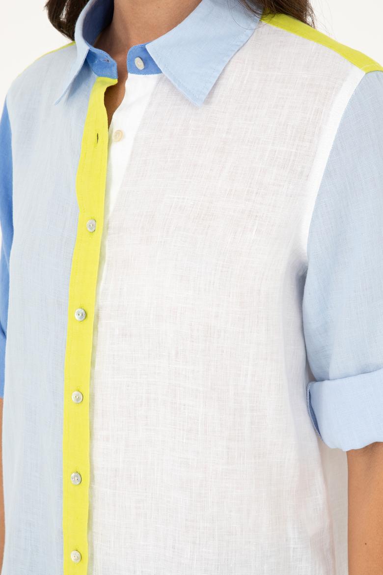 Kadın Açık Mavi Uzun Kollu Gömlek - 50283567005