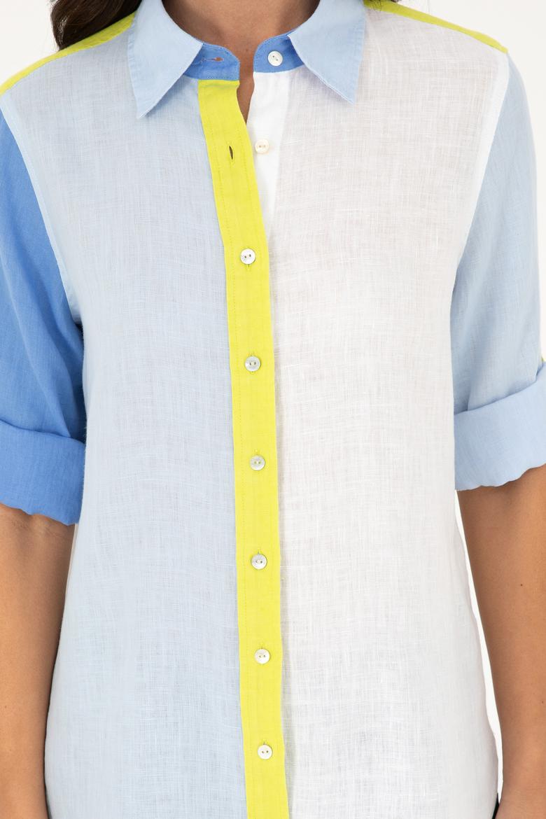 Kadın Açık Mavi Uzun Kollu Gömlek - 50283567005