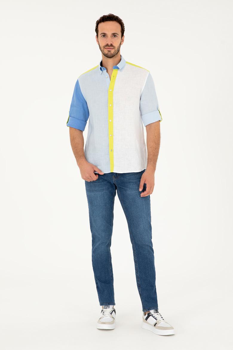 Erkek Açık Mavi Uzun Kollu Gömlek - 50283808003