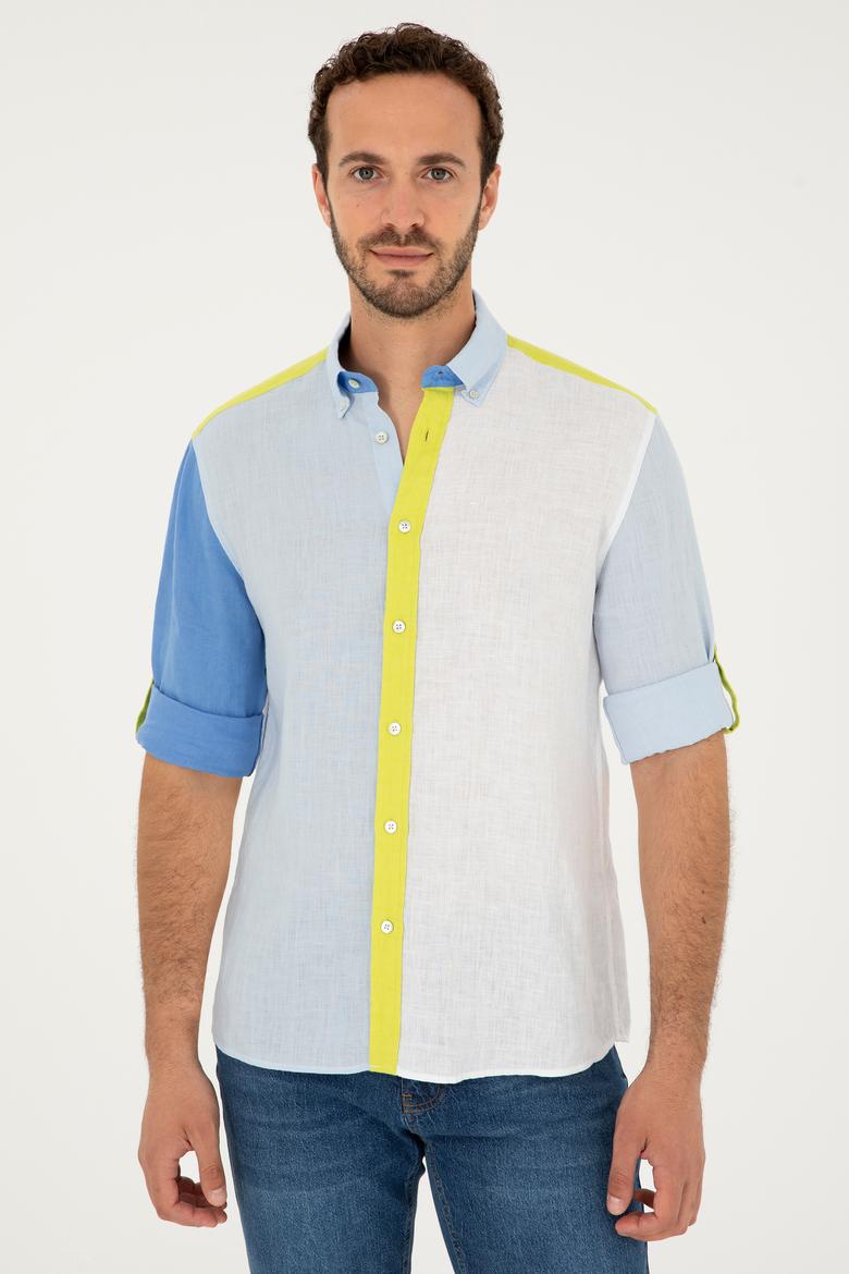 Erkek Açık Mavi Uzun Kollu Gömlek - 50283808003