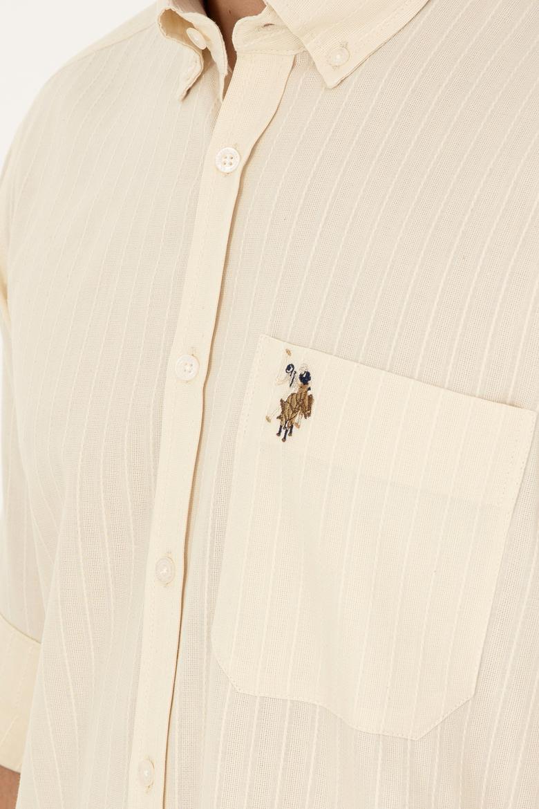 Erkek Ekru Uzun Kollu Gömlek - 50283806005