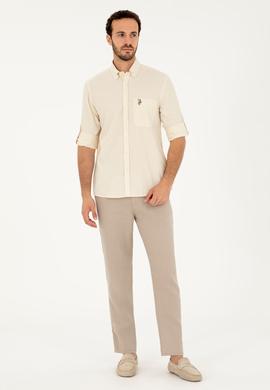 Erkek Ekru Uzun Kollu Gömlek - 50283806005