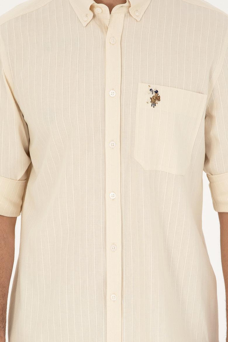 Erkek Ekru Uzun Kollu Gömlek - 50283806005