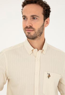 Erkek Ekru Uzun Kollu Gömlek - 50283806005