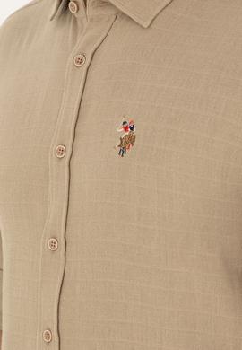 Erkek Açık Haki Uzun Kollu Gömlek - 50283723007