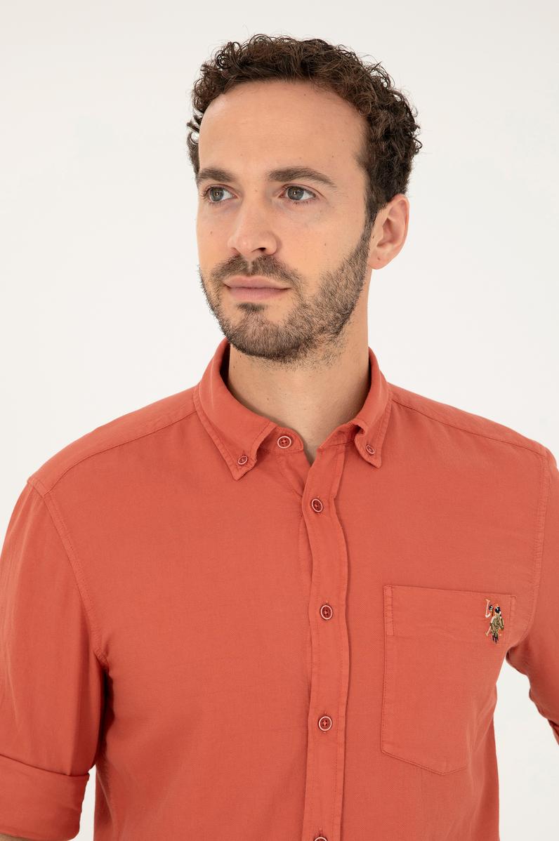 Erkek Pudra Uzun Kollu Gömlek