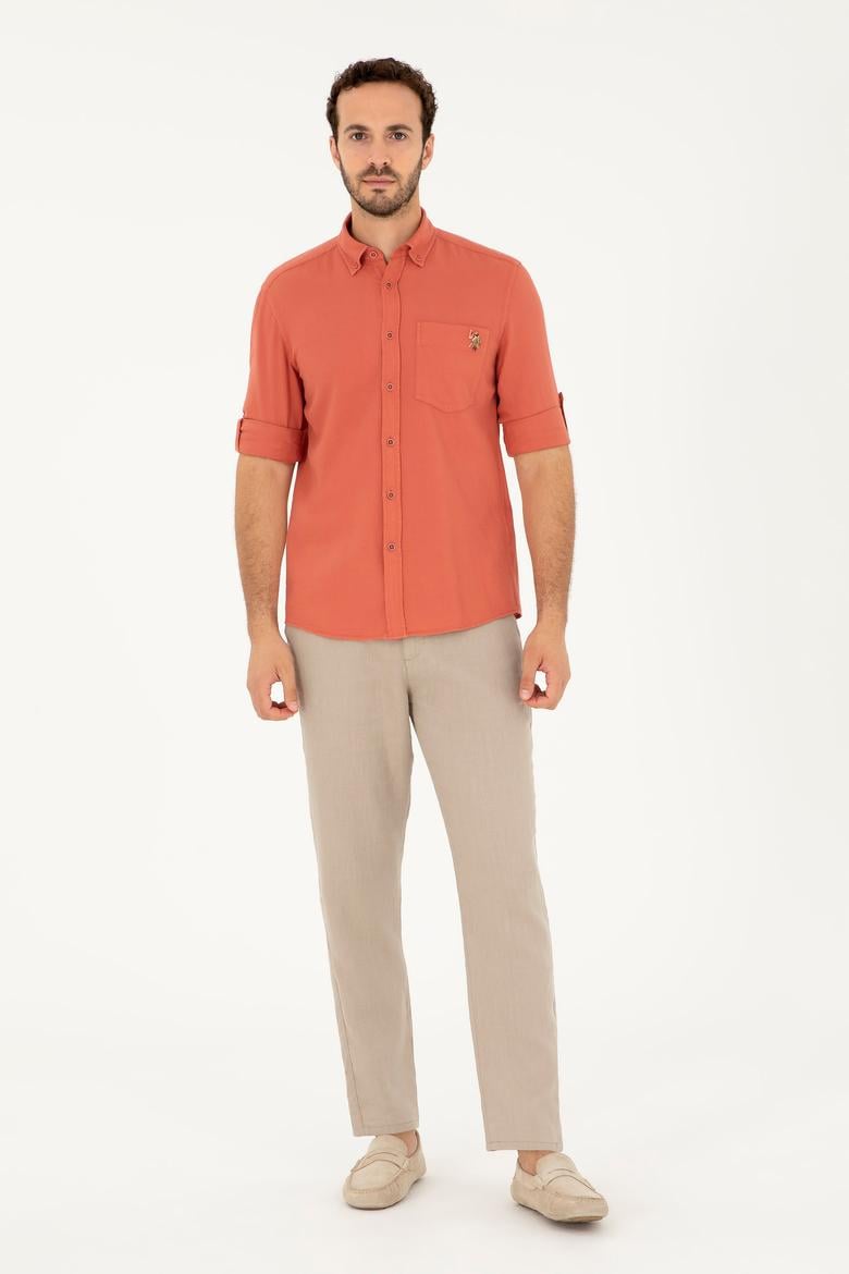 Erkek Pudra Uzun Kollu Gömlek - 50284570017