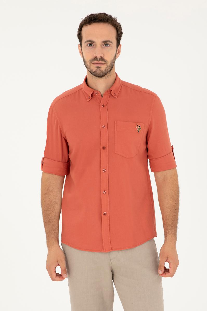 Erkek Pudra Uzun Kollu Gömlek