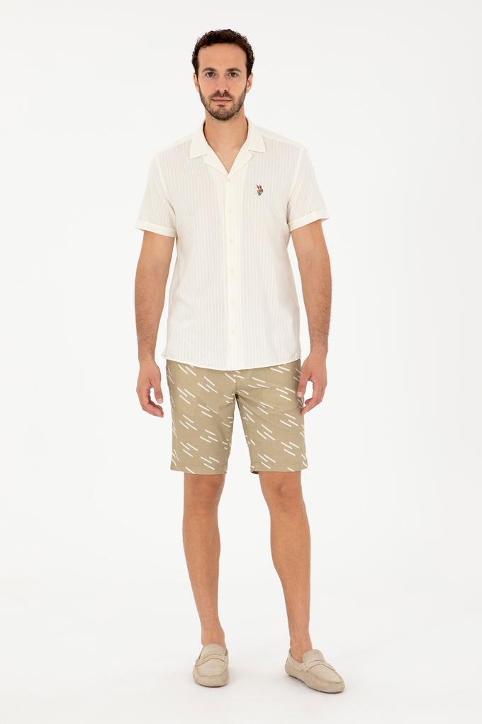 Erkek Haki Dokuma Şort