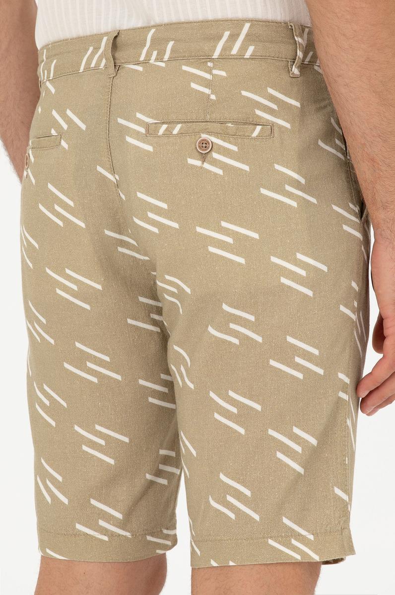 Erkek Haki Dokuma Şort