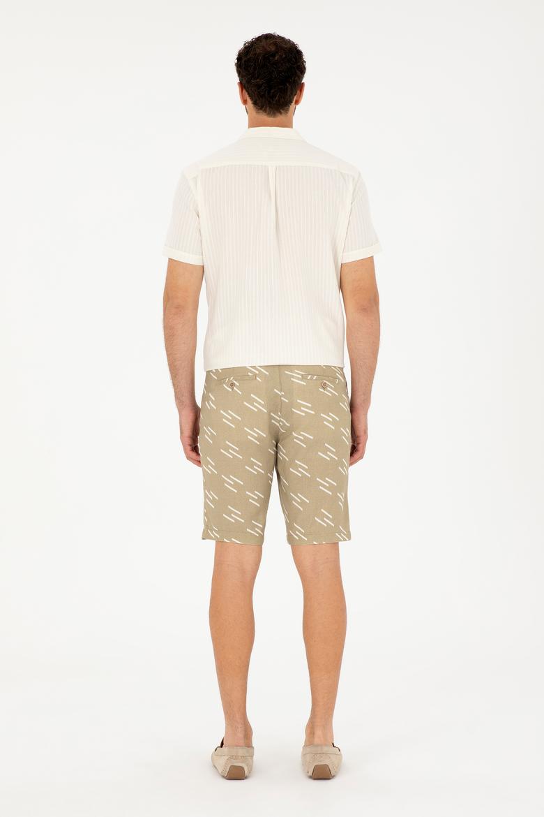 Erkek Haki Dokuma Şort - 50285514050