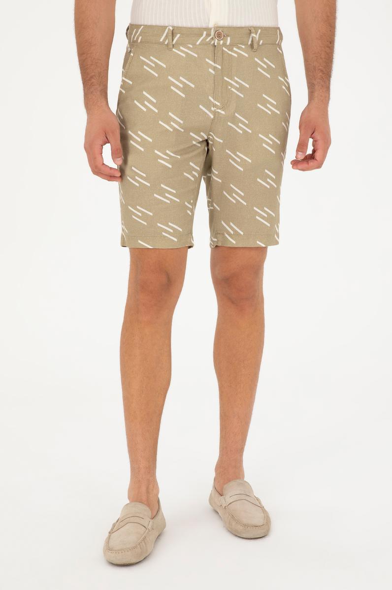 Erkek Haki Dokuma Şort