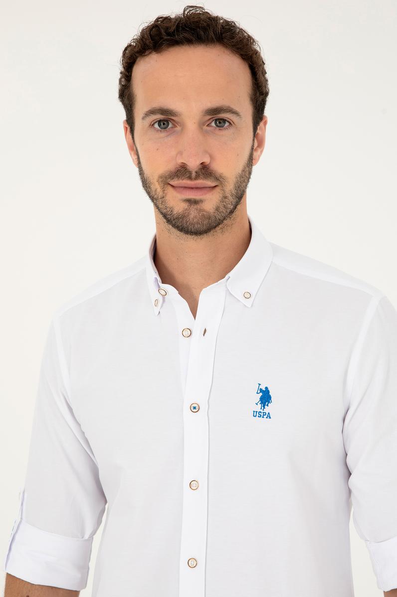 Erkek Saks Uzun Kollu Gömlek