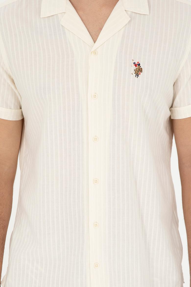 Erkek Ekru Kısa Kollu Gömlek - 50288668021