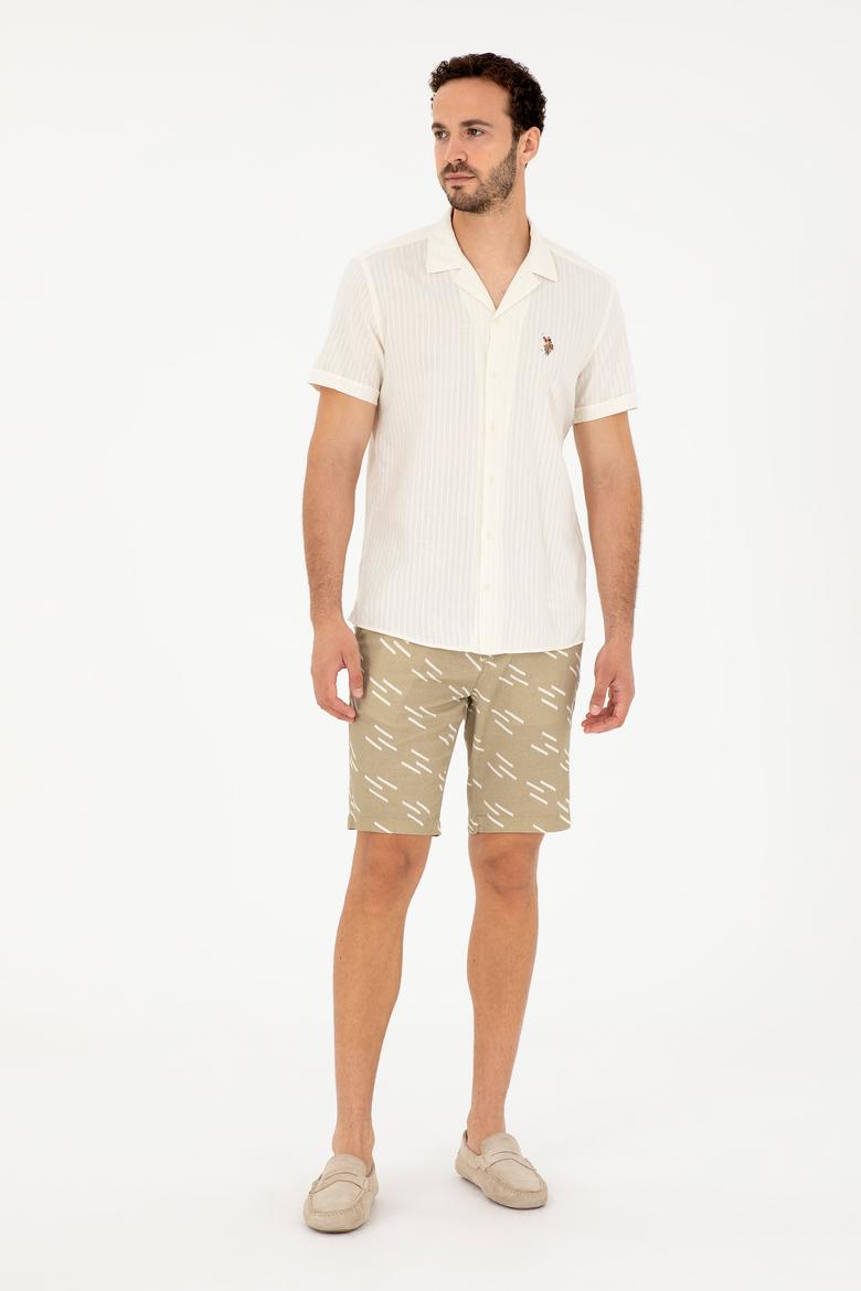 Erkek Ekru Kısa Kollu Gömlek - 50288668021