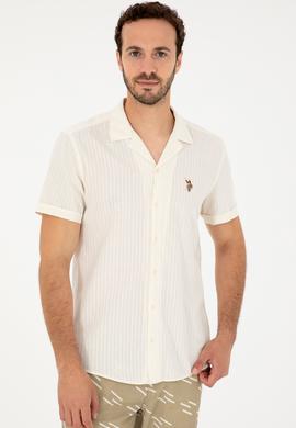 Erkek Ekru Kısa Kollu Gömlek - 50288668021