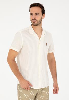 Erkek Ekru Kısa Kollu Gömlek - 50288668021