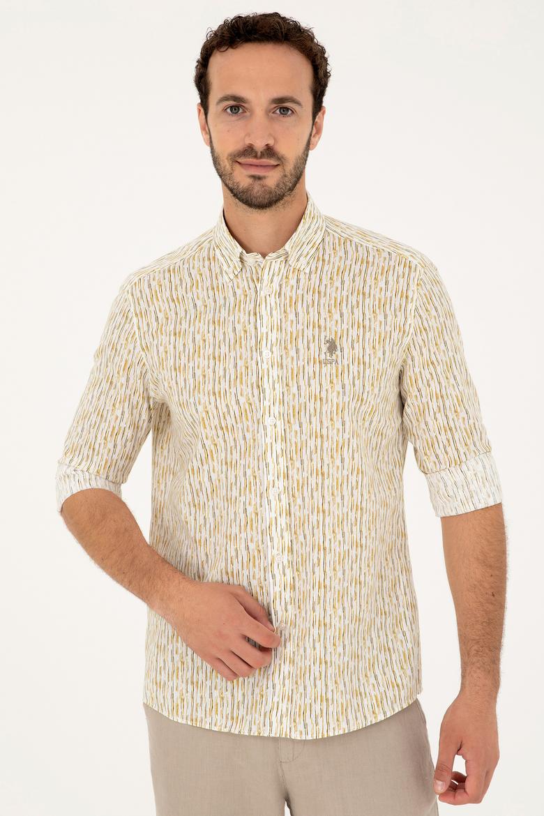 Erkek Haki Uzun Kollu Gömlek - 50282825015