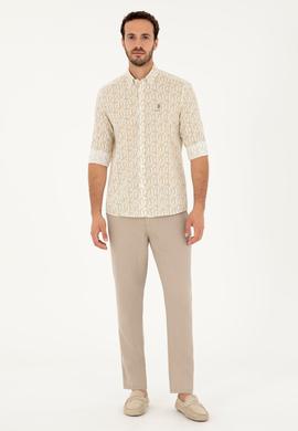 Erkek Haki Uzun Kollu Gömlek - 50282825015