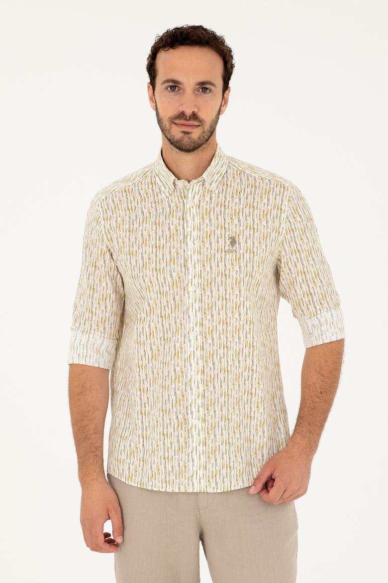 Erkek Haki Uzun Kollu Gömlek