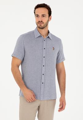 Erkek Lacivert Kısa Kollu Gömlek - 50283779007